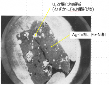 図５(b)　溶融・凝固デブリ　金属/酸化物混合相