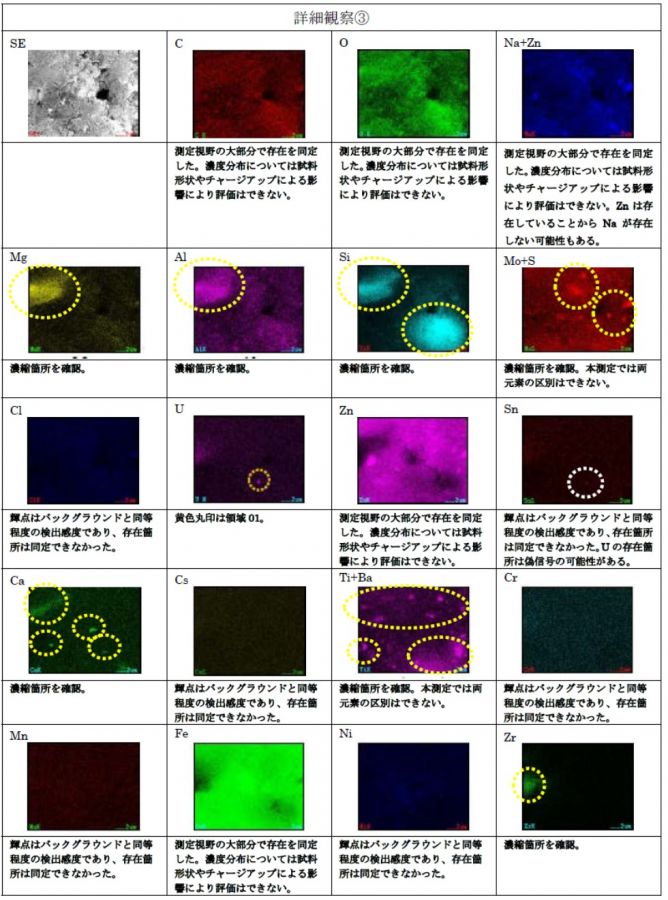 図5 FE-SEM/EDS観察結果（詳細観察③）