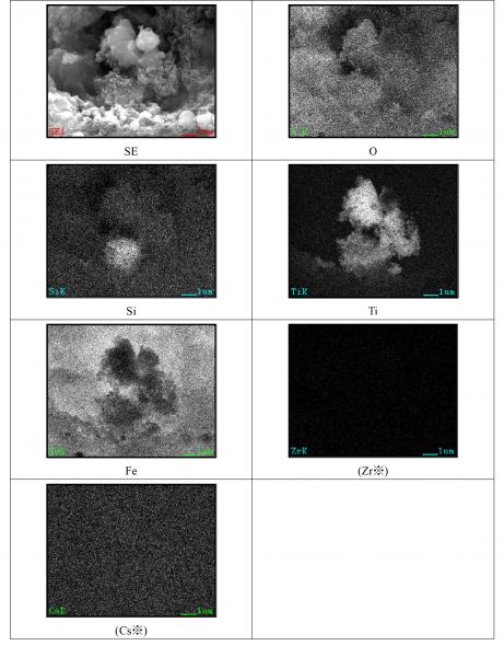 図7 2WEL2101B 領域02拡大SEM-EDSマッピング ※試料からの有意な信号を含まない特性X線像は “※”を付し、括弧書きとした。